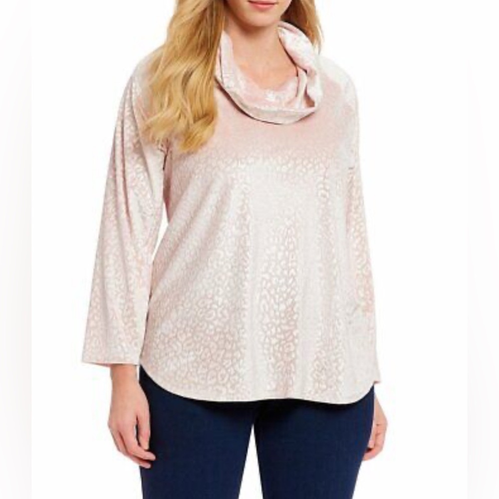 Ruby Rd.: Elegant Pink Textured Cowl Neck Sweater